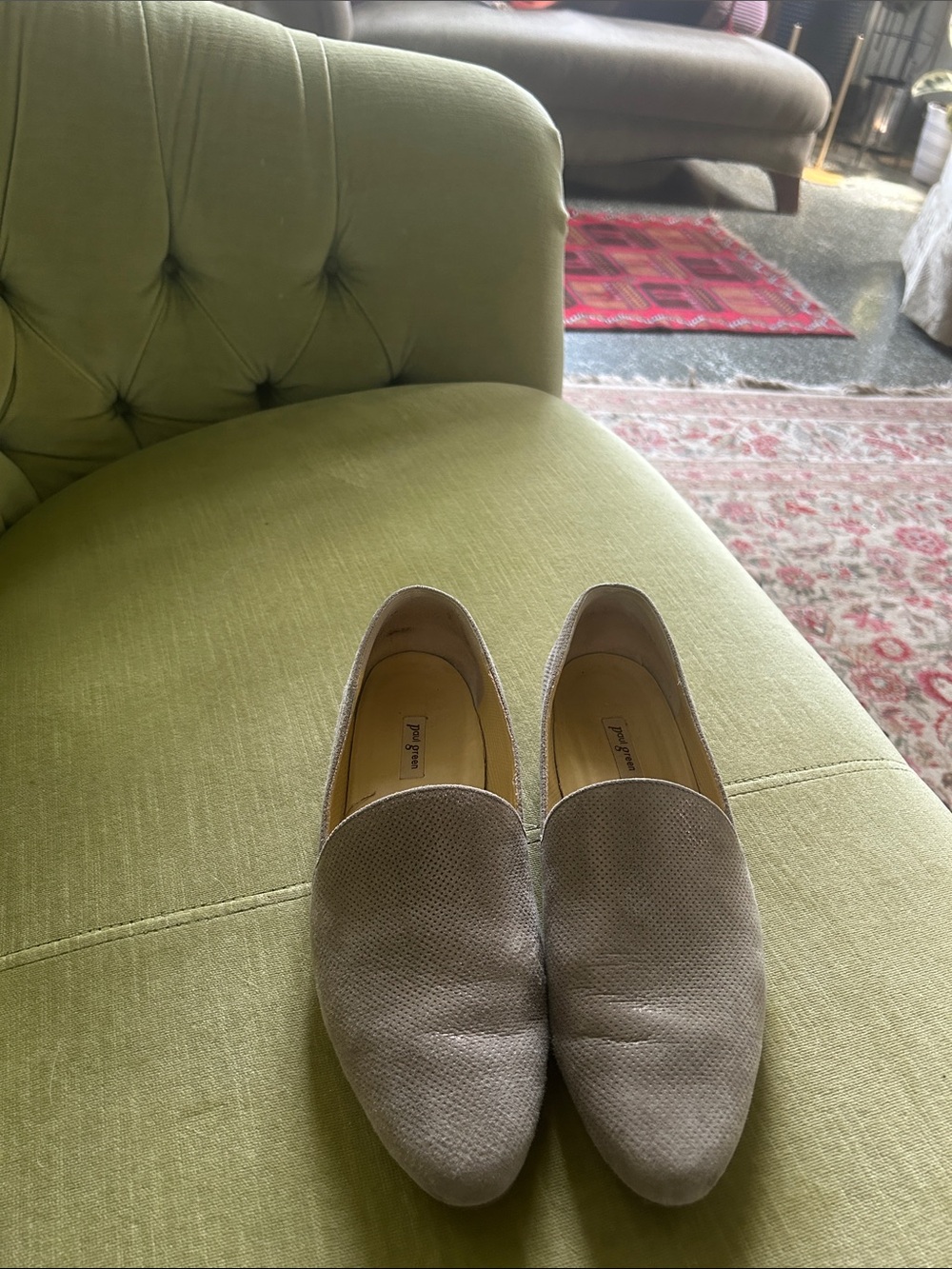Paul Green Taupe Suede-Look Slip-On Loafers